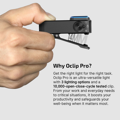 Oclip Pro Clip on Flashlight with Floodlight Spotlight and Red Light