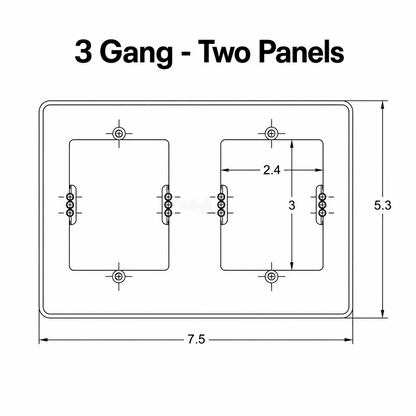 Universal Smart Home Wall Plate Adapter – 3-Gang – Fits 86mm & 120mm Smart Panels