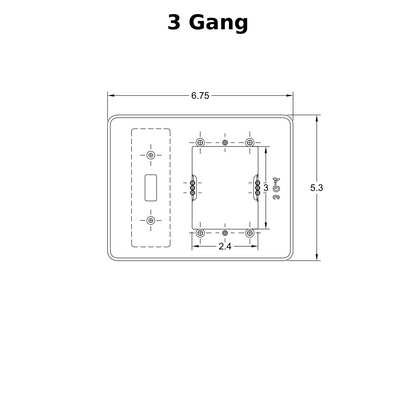 Universal Smart Home Wall Plate Adapter – 3-Gang – Fits 86mm & 120mm Smart Panels
