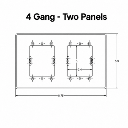 Universal Smart Panel Wall Plate Adapter – Fits 86mm & 120mm Devices – US 1, 2, 3, and 4-Gang