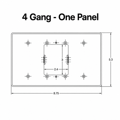 Universal Smart Panel Wall Plate Adapter – Fits 86mm & 120mm Devices – US 1, 2, 3, and 4-Gang
