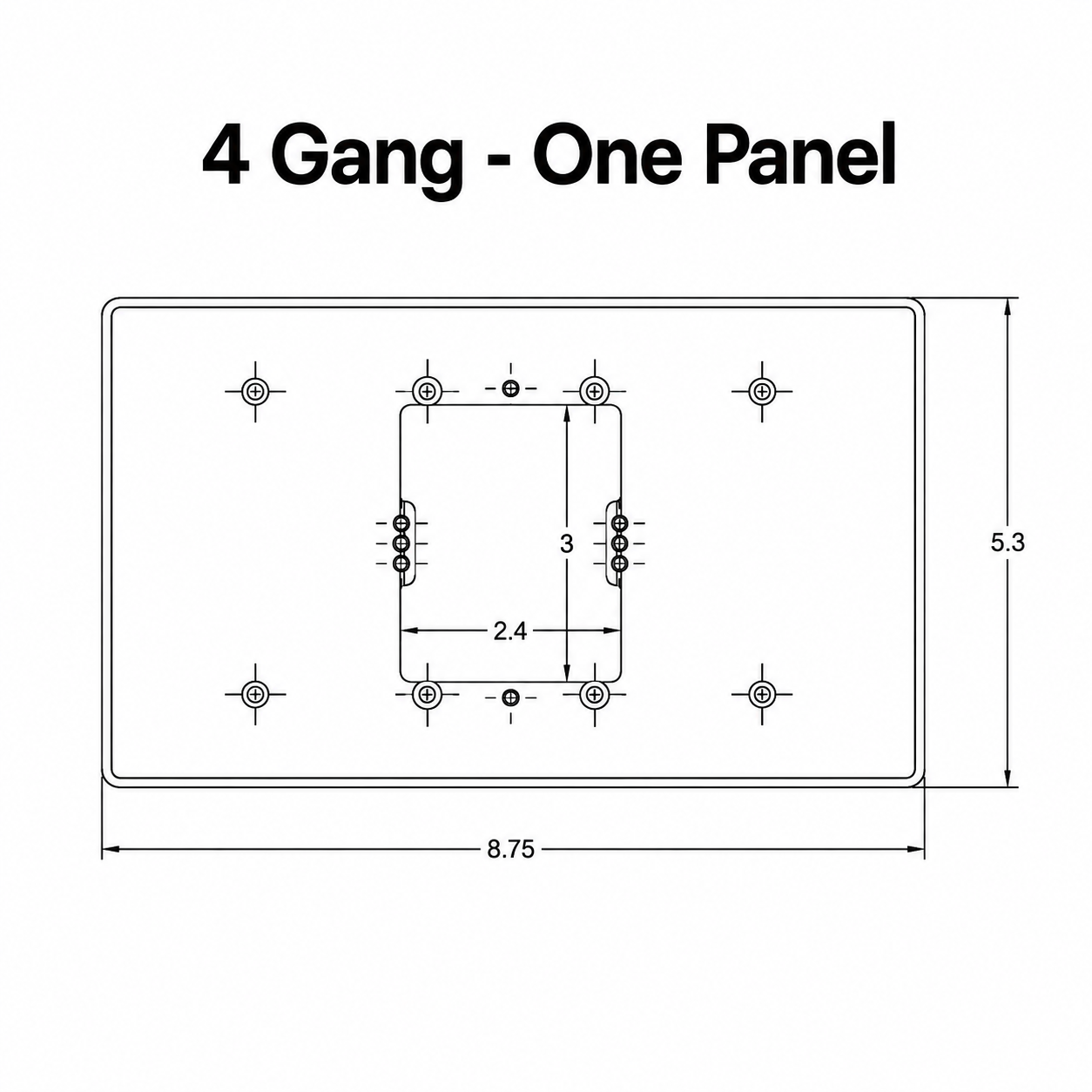 Wall Plate Adapter for Sonoff NSPanel Pro & Pro 120 – Fits US 1, 2, 3, and 4-Gang Boxes