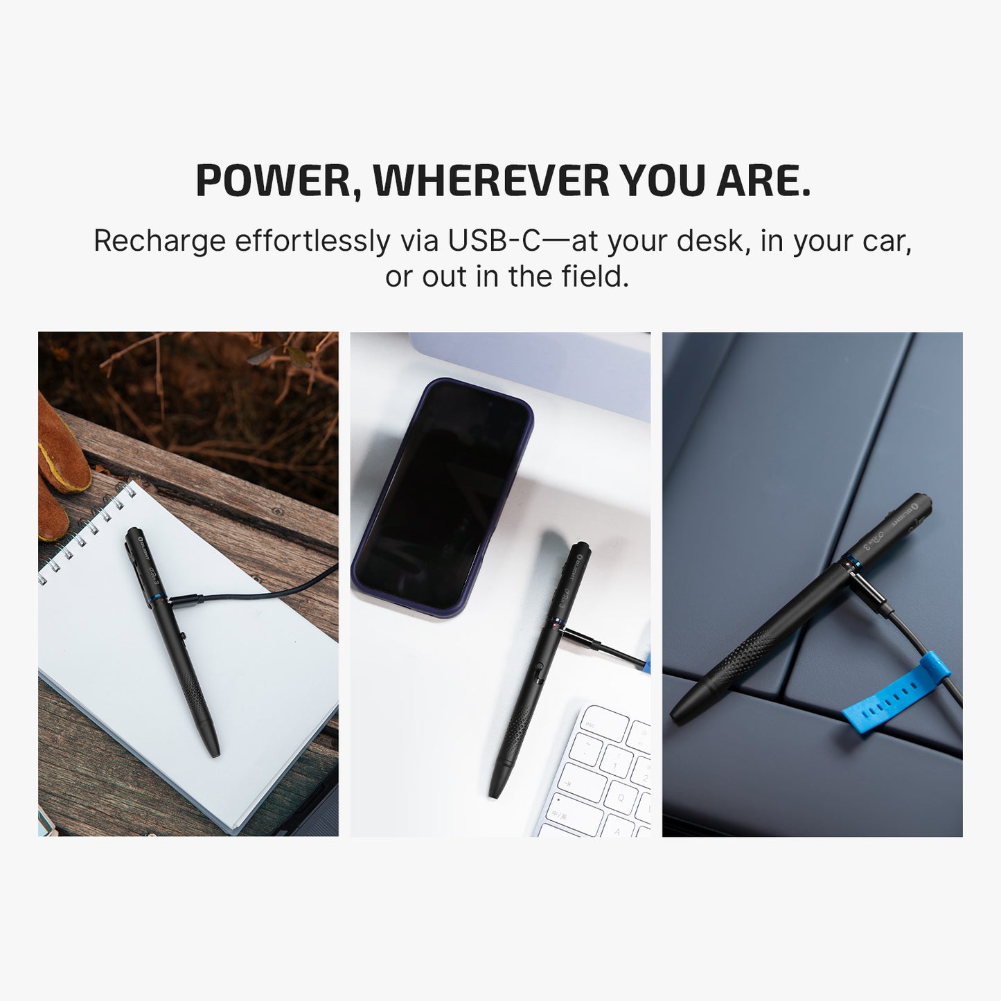 Olight O PEN 3 Tactical Pen Light – 120 Lumens & Green Laser